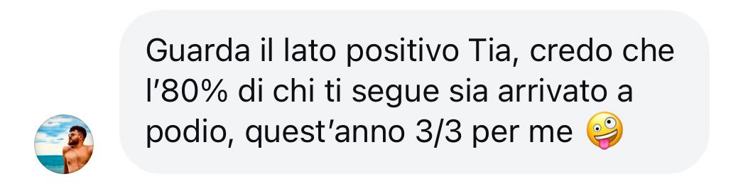Testimonial utente - 80% arrivato a podio